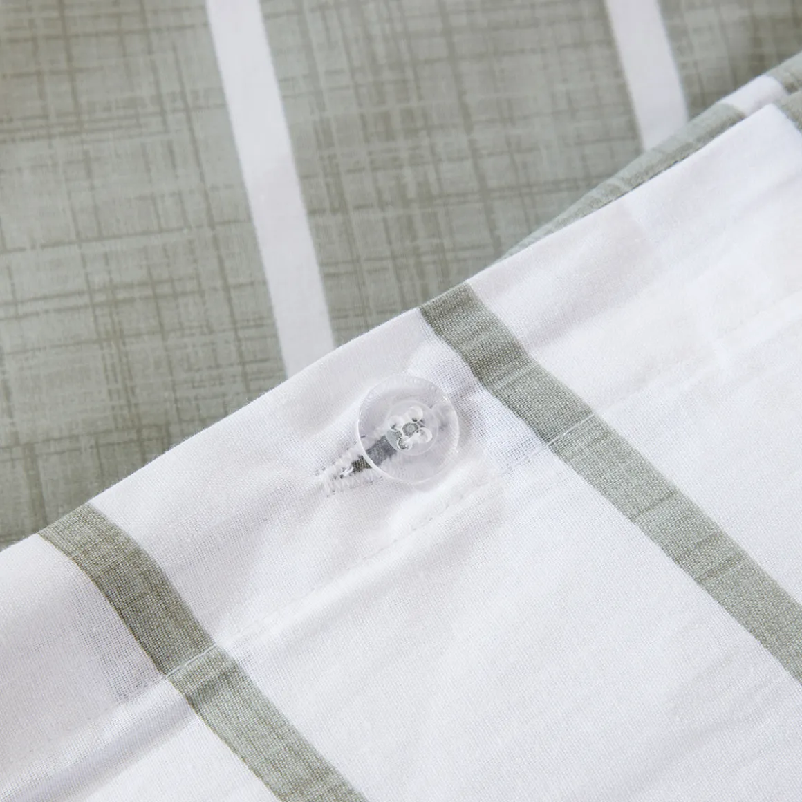 Adria Reversible Green Stripe Quilt Cover Set