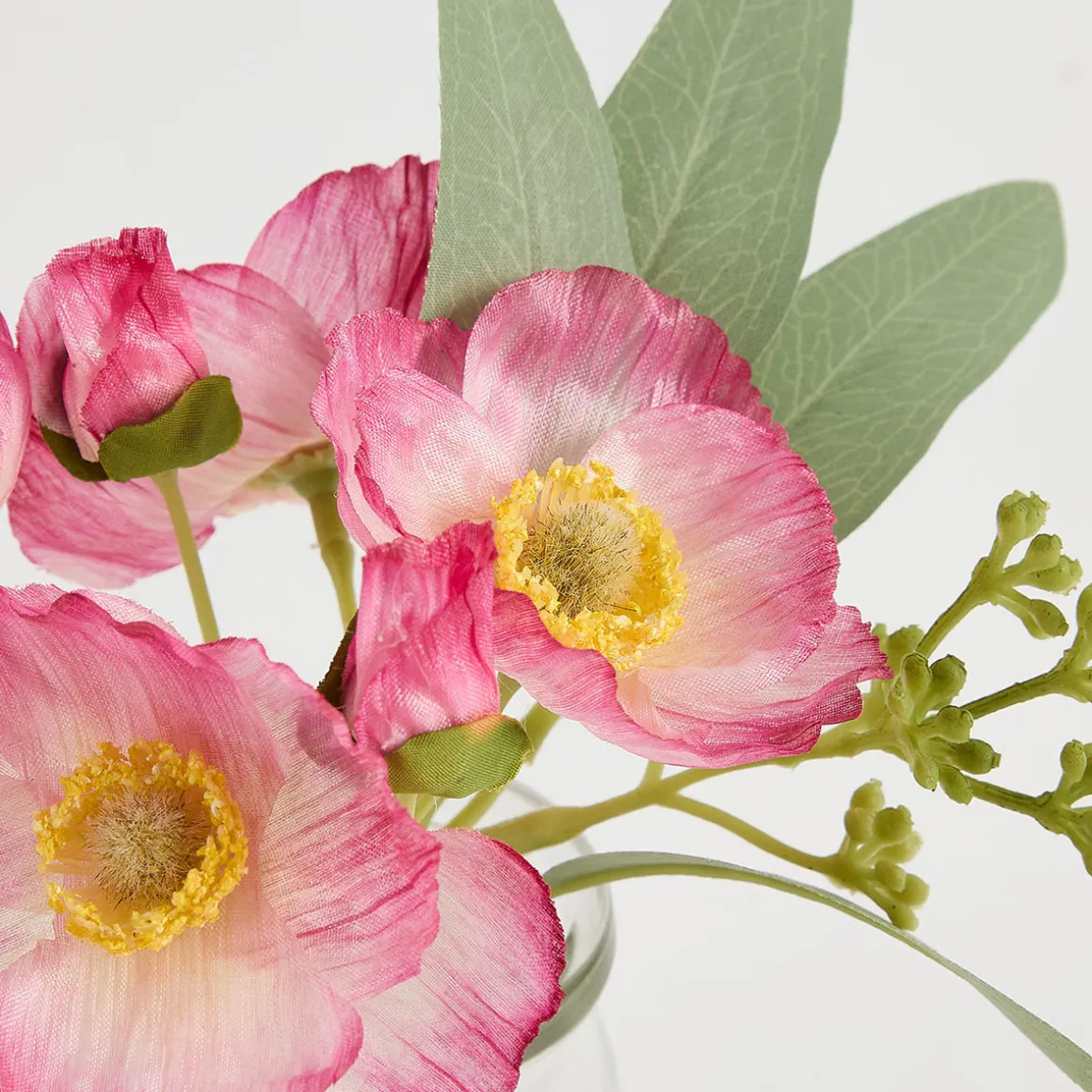 Artificial Mini Poppy Bouquet in Vase