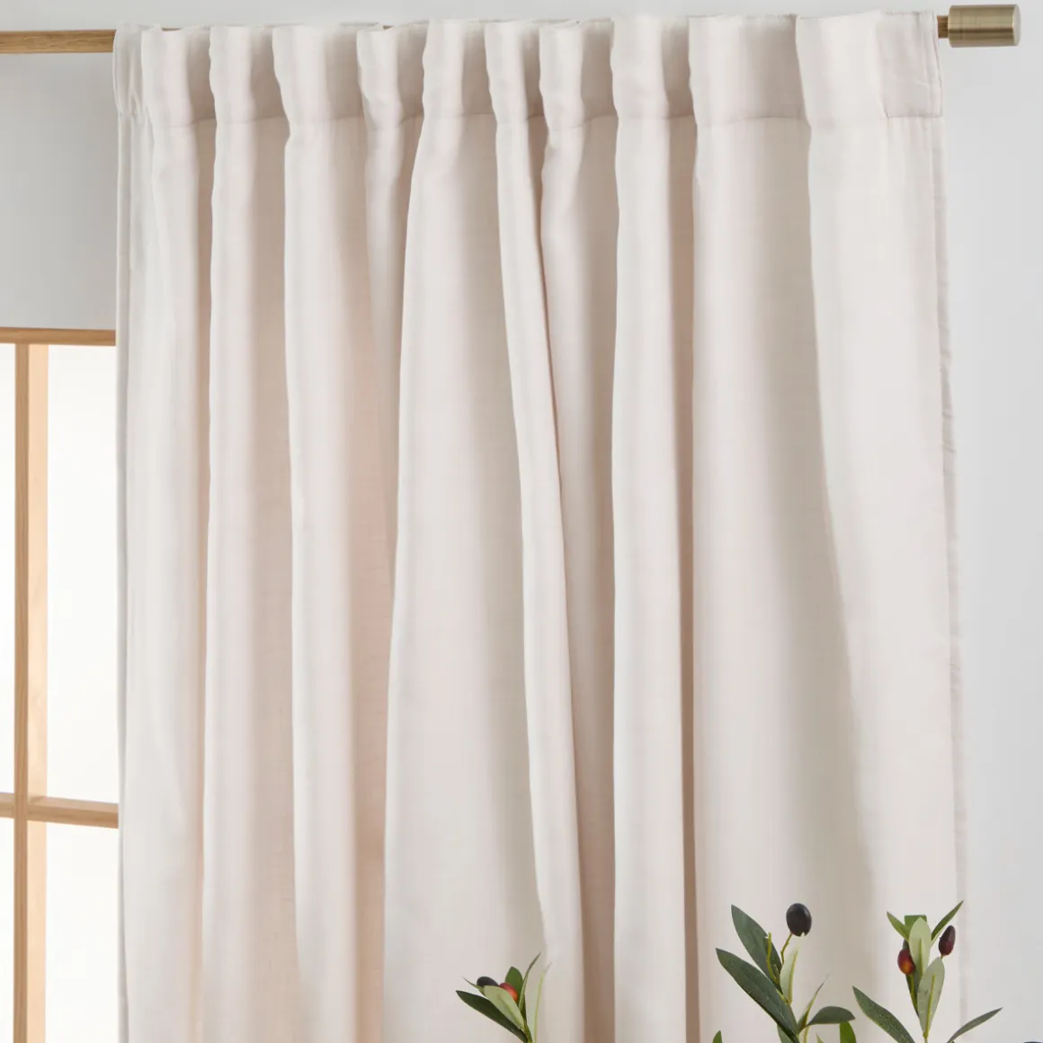 Aspen Light Natural Room Darkening Curtain Set 2