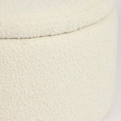 Avalon Boucle White Storage Ottoman
