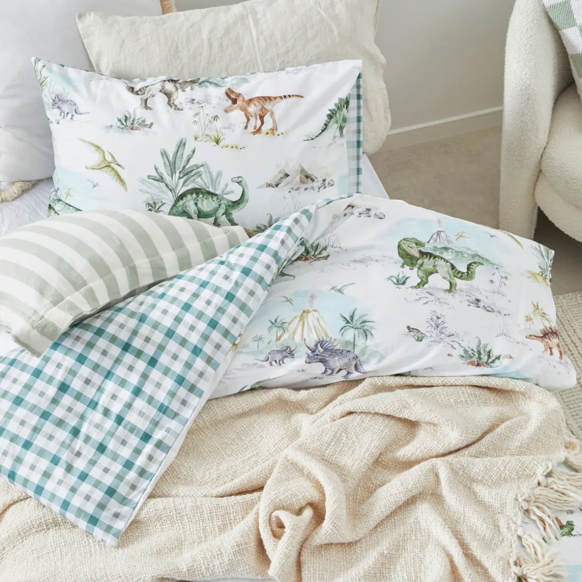 Bad To The Bone Dinosaur Quilt Cover Set