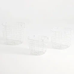 Bailey White Wire Basket