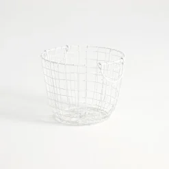 Bailey White Wire Basket
