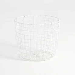 Bailey White Wire Basket