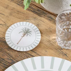 Bangalow Green Palm Cork Coaster Set of 6