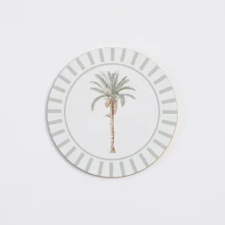 Bangalow Green Palm Cork Coaster Set of 6