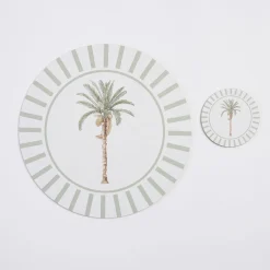 Bangalow Green Palm Cork Coaster Set of 6