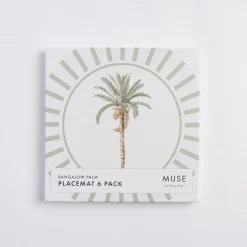 Bangalow Green Palm Cork Placemat Set of 6