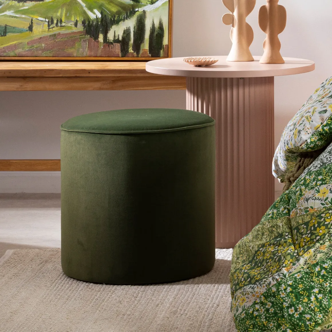 Bentley Velvet Ottoman