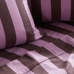 Berry Stripe Cotton Flannelette Sheet Set