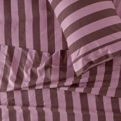 Berry Stripe Cotton Flannelette Sheet Set