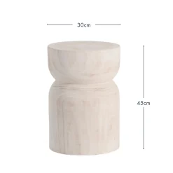 Bosa White Washed Stool