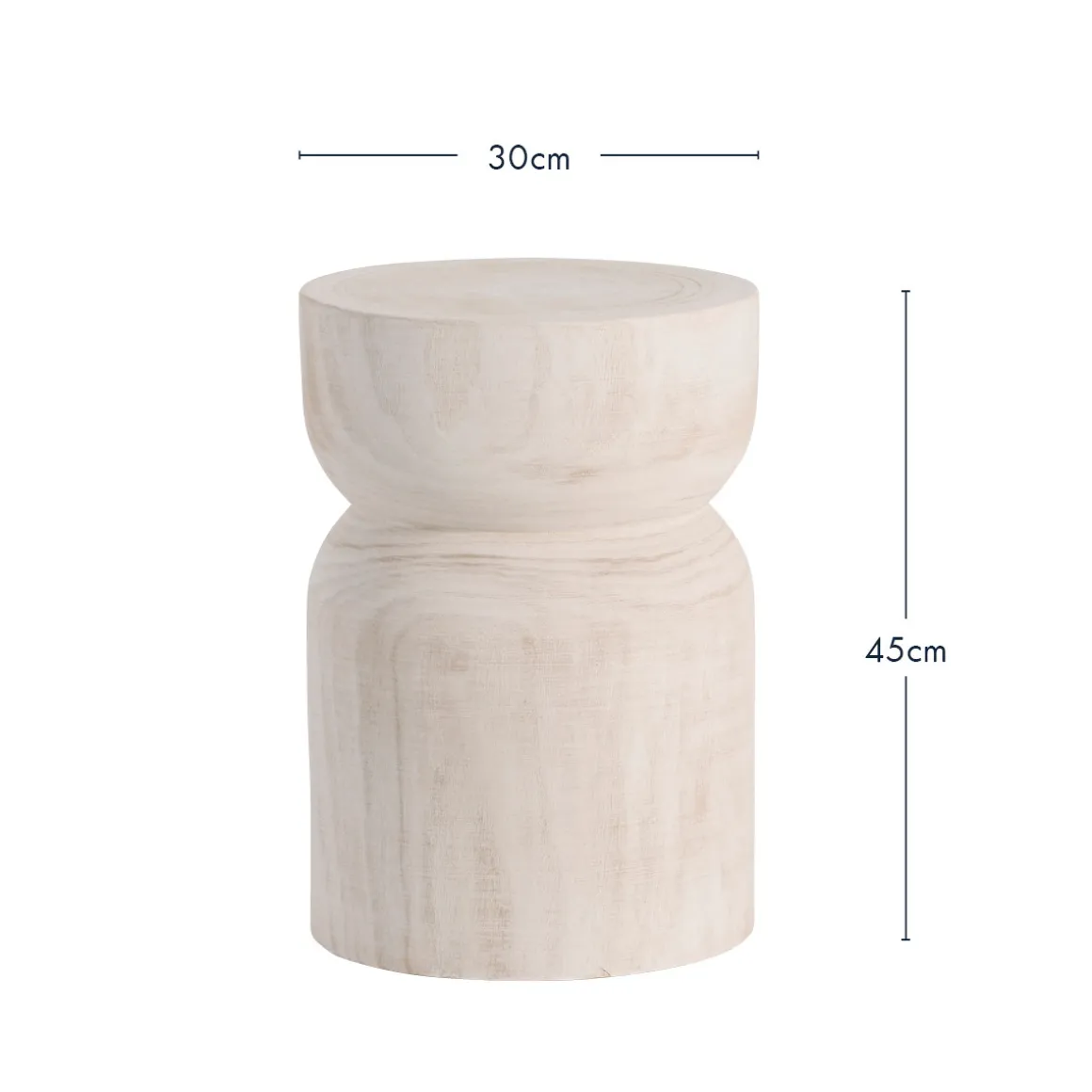 Bosa White Washed Stool