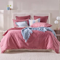 Charli Reversible Check/Stripe Quilt Cover Set