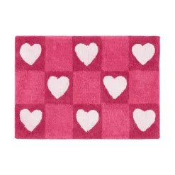 Checkered Hearts Bath Mat