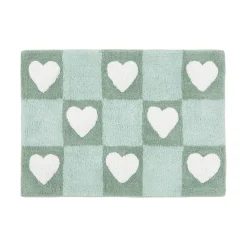 Checkered Hearts Bath Mat