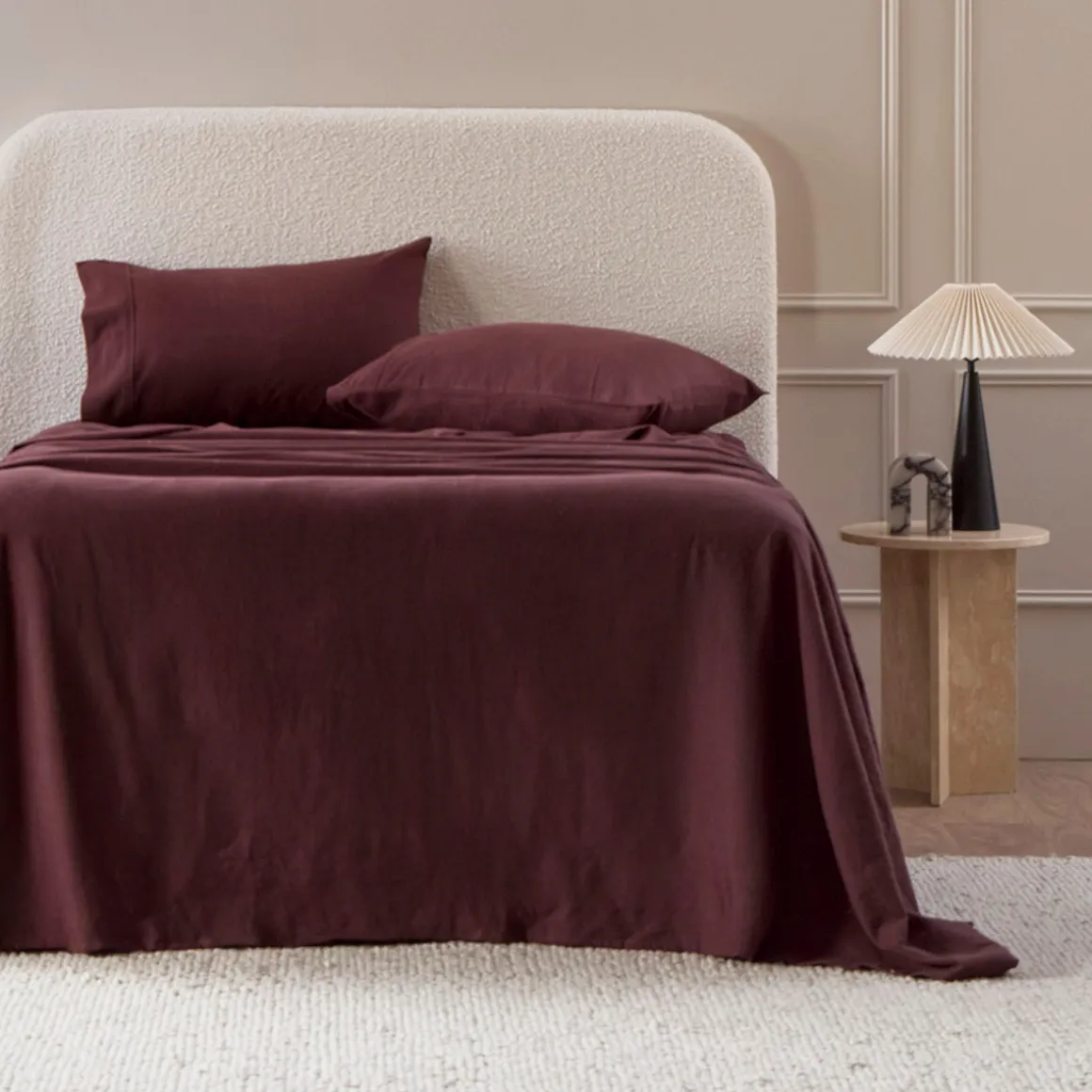 Chocolate Cotton Flannelette Sheet Set
