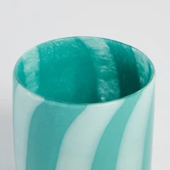Dash Stripe Glass Candle Holder