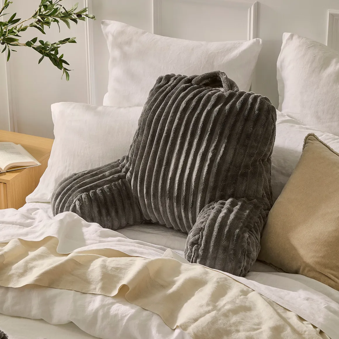Denali Faux Fur Bed Rest Reading Pillow