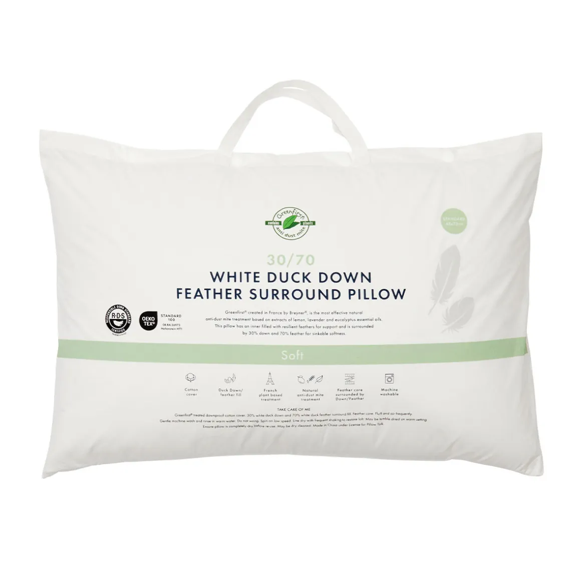 30/70 Duck Down Feather Soft Pillow