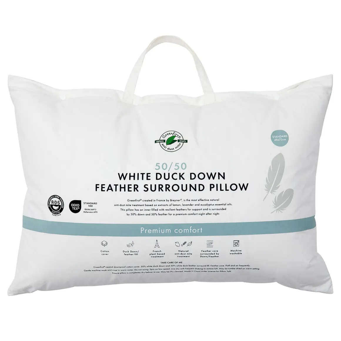 50/50 Duck Down Feather Surround Pillow