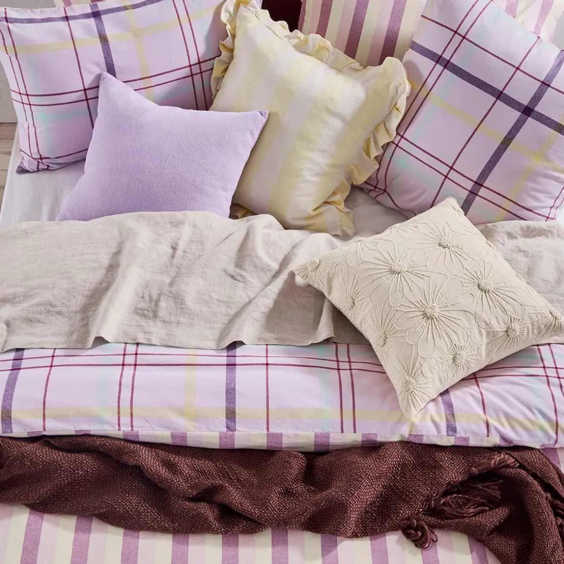 Ellah Check/Stripe European Pillowcase