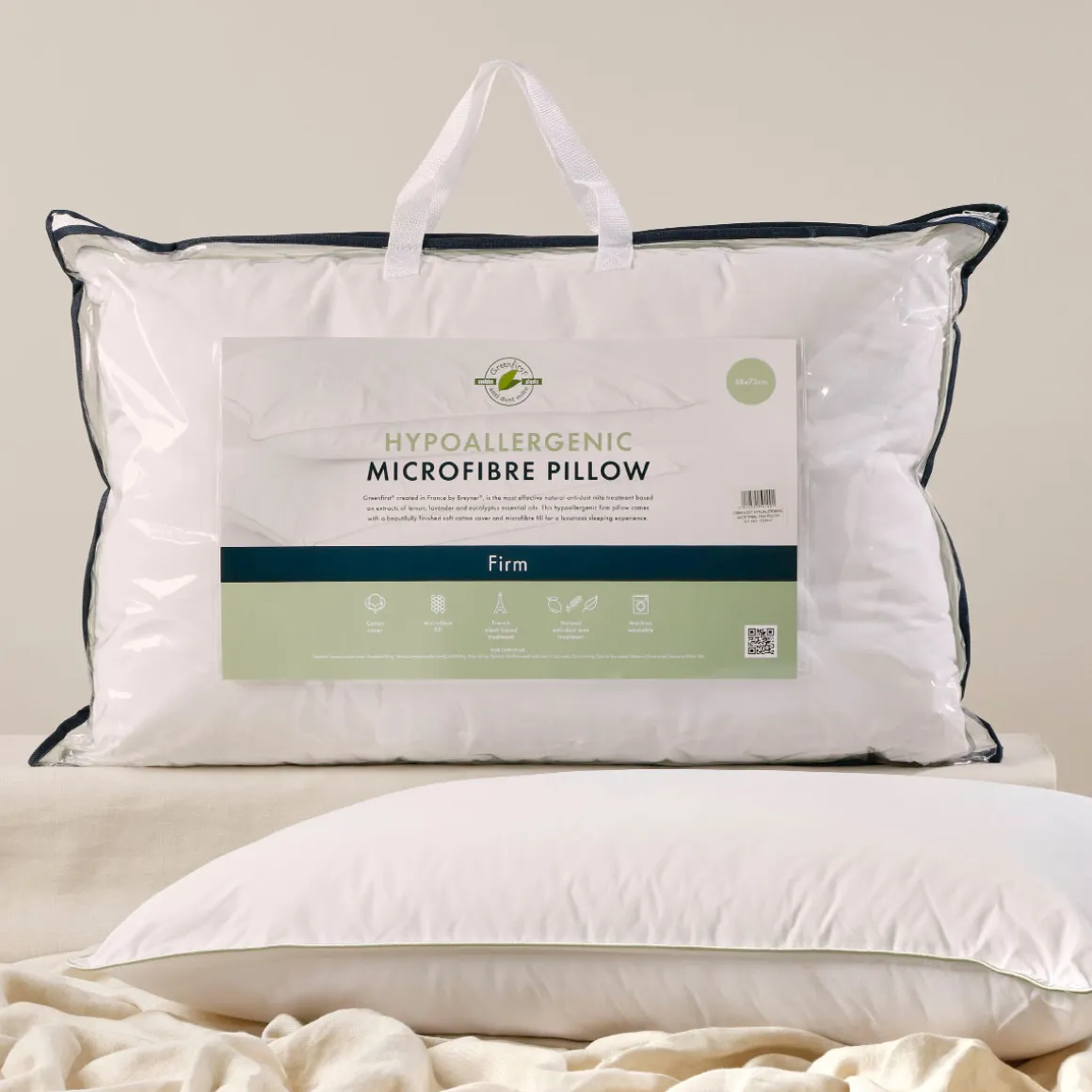 Hypoallergenic Microfibre Firm Pillow