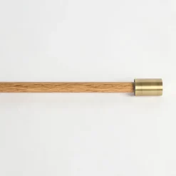 Jordan Brass Oak Veneer Extendable Rod Set