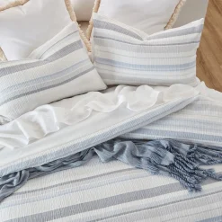 Juniper Stripe Blue Quilt Cover Set