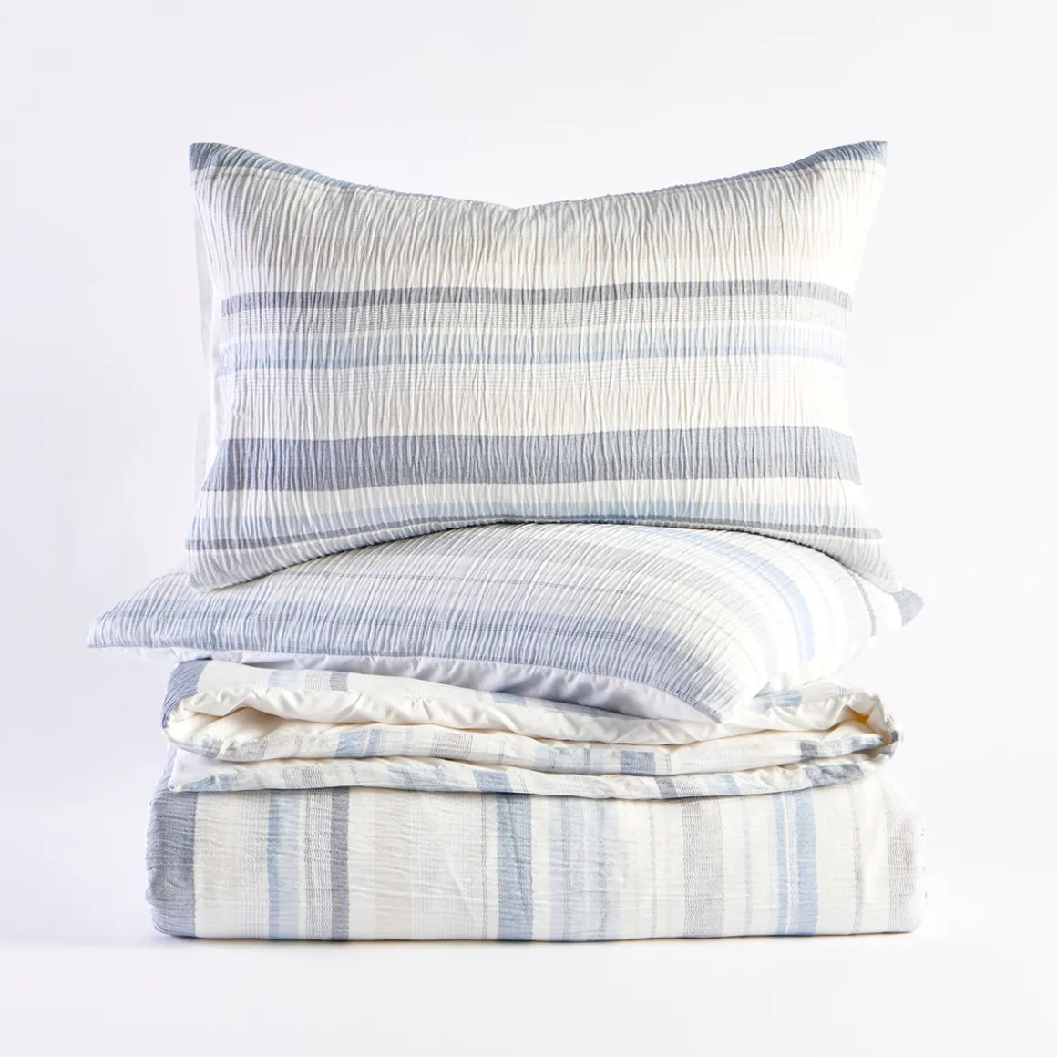 Juniper Stripe Blue Quilt Cover Set