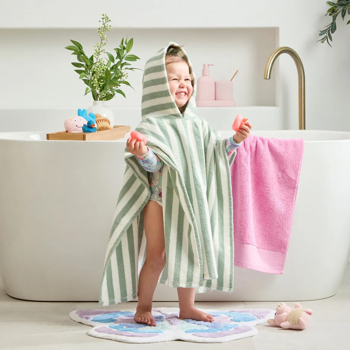 Kids Striped Hooded Towel