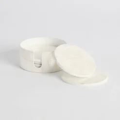 Layla Capiz Coaster Set of 6 with Holder