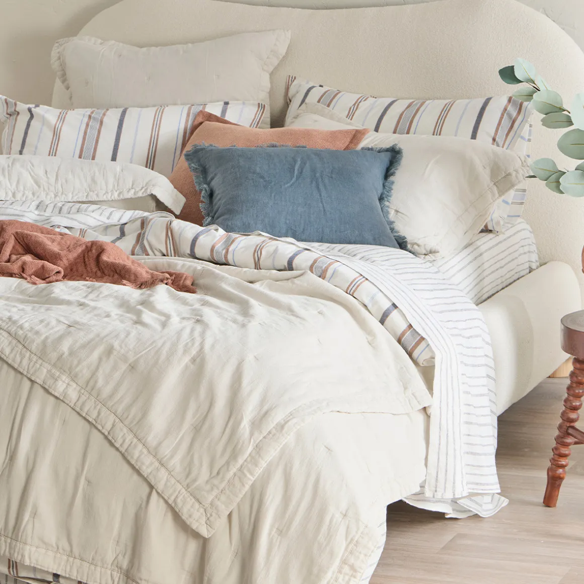 Leni Stone Washed Cotton Coverlet Set