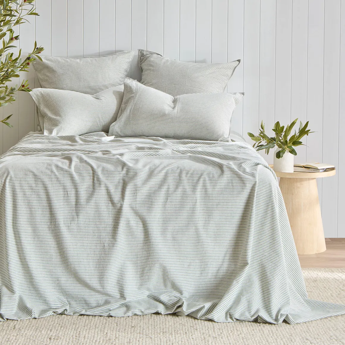 Linen Cotton Striped Sheet Set