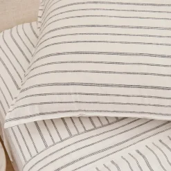 Linen Cotton Stripe Standard Pillowcase Pair