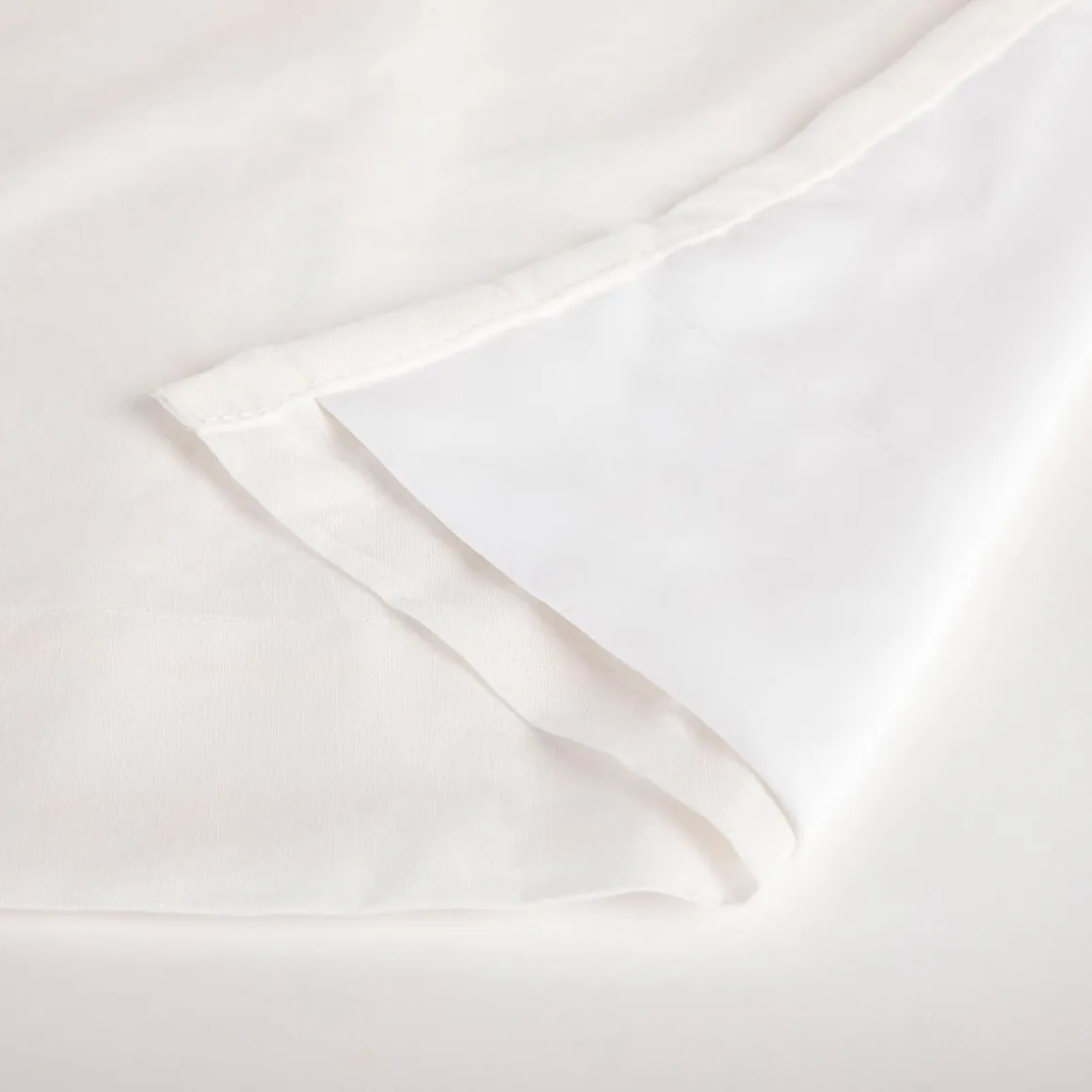 Linen Cotton White Room Darkening Curtain Set of 2