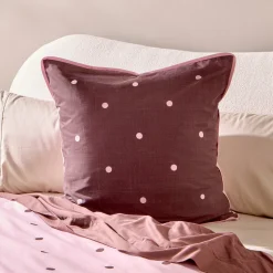 Louella Pink/Chocolate Dot European Pillowcase