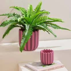 Lucy Stripe Decorative Pot