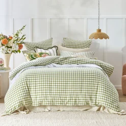 Maisie Sage Green Check European Pillowcase