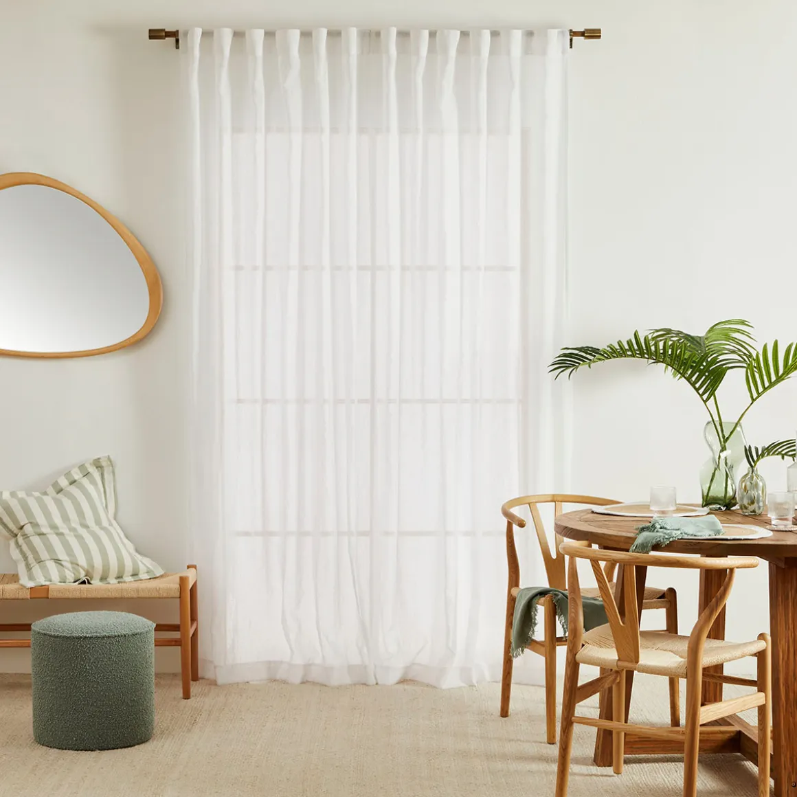 Marina Sheer White Curtain Set of 2