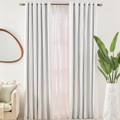 Marina White Blockout Curtain Pair 140 x 250cm