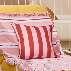 Maris Pink Stripe Reversible Outdoor Cushion
