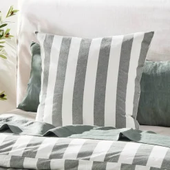 Milah Green Stripe European Pillowcase