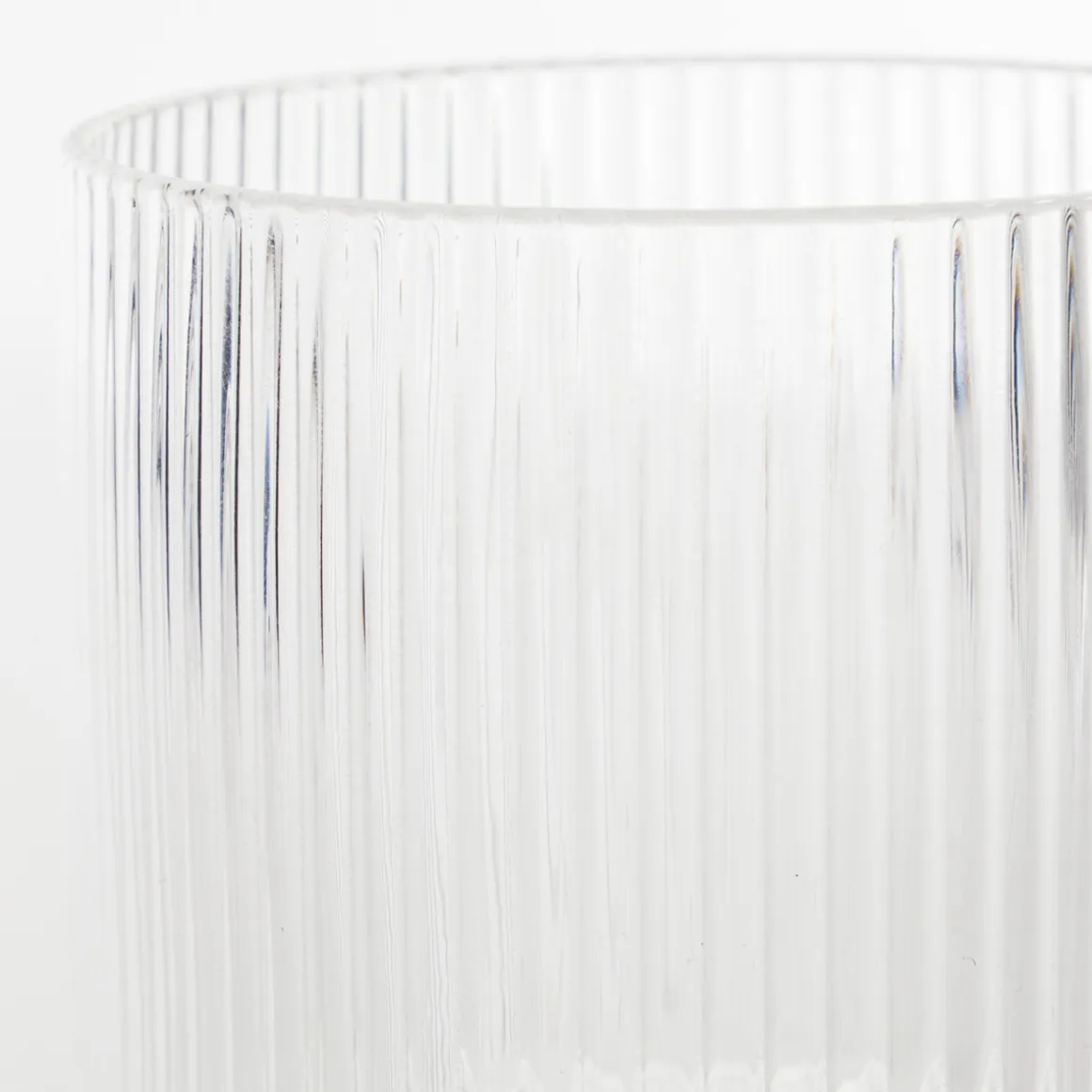 Mila Ribbed Clear Tumbler Glass Set of 4