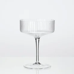 Mila Ribbed Cocktail Coupe Crystal Glass Set of 4