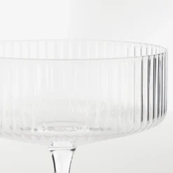 Mila Ribbed Cocktail Coupe Crystal Glass Set of 4
