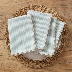 Millie Stripe Scallop Napkin 4 Pack
