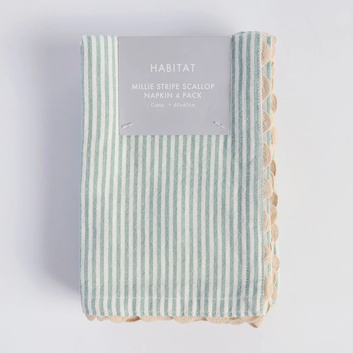 Millie Stripe Scallop Napkin 4 Pack