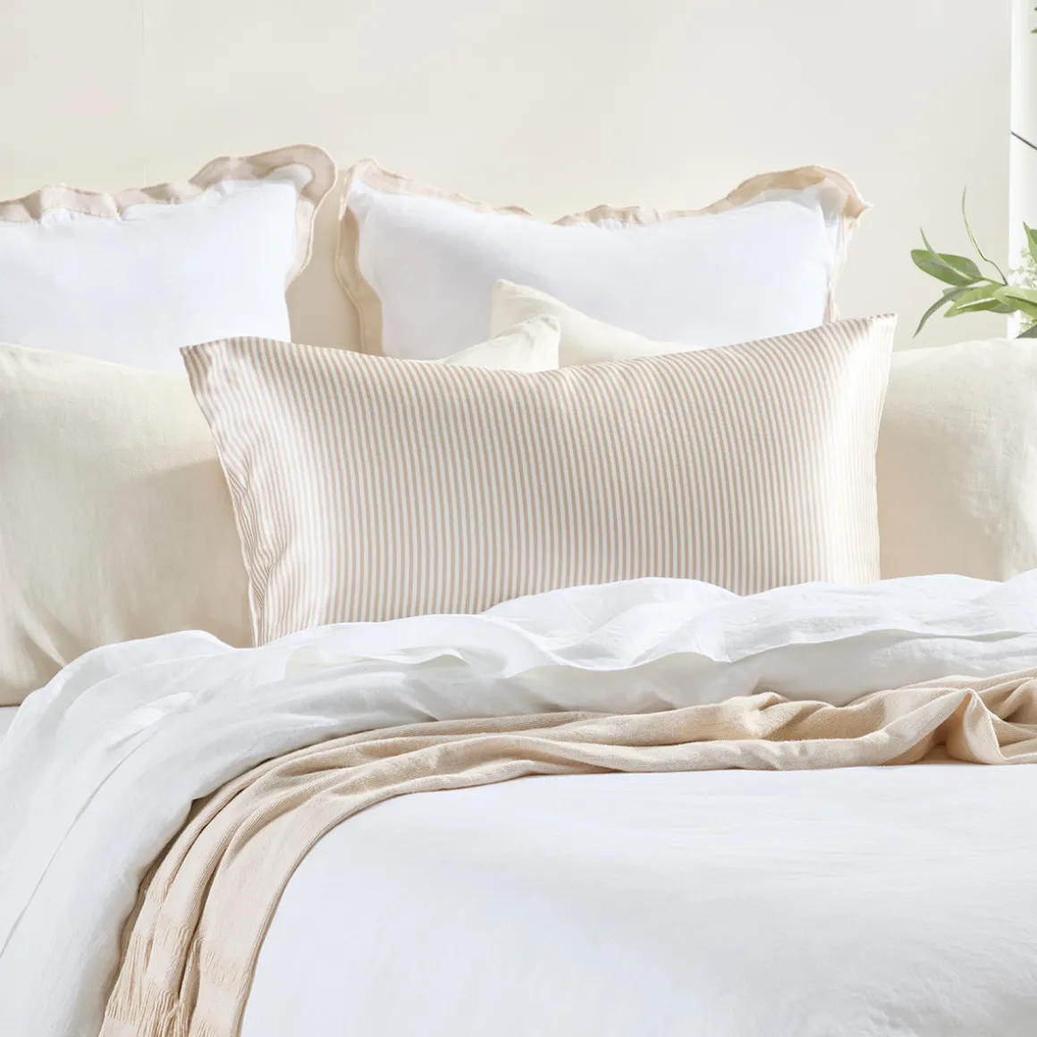 Mulberry Silk Natural Striped Pillowcase