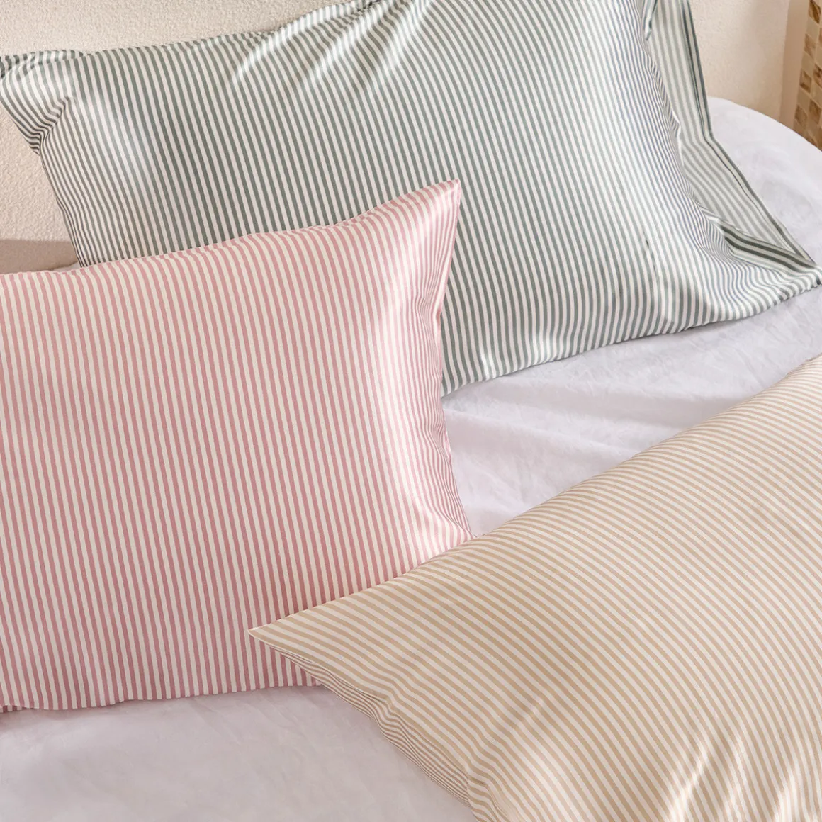 Mulberry Silk Natural Striped Pillowcase